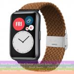 Nailonist punutud kellarihm Huawei kella Fit3 jaoks Elastne aas Huawei kella Fit 3 jaoks reguleeritava rihmaga. For Huawei Watch Fit3 pruun