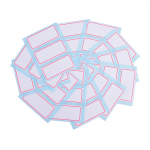 Isekleepuv silt 12 lehte t&uuml;hi kleebis m&auml;rkmeriba Kleepuv kirjutatav nimekleebis