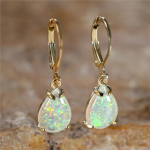 Vintage valge Fire Opal Water Drop k&otilde;rvar&otilde;ngad naistele Luksuslikud kollase kulla v&auml;rvi rippuvad k&otilde;rvar&otilde;ngad Boheemi ehted kuld/valge