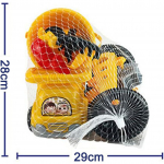 Rannaliiva m&auml;nguasjade komplekt, Liiva-vee ratas, Ranna&auml;mber, Labidakomplekt, Liivakasti m&auml;nguasi lastele ja v&auml;ikelastele &otilde;ues, rannas, aias, hoovis m&auml;ngimiseks 8Pcs must/kollane