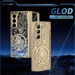 Mehaaniline legendiga kaetud &uuml;mbris Samsung Galaxy Z Fold 6 5 4 3 2 5G telefoni kaane hingega kokkupandav metallist &auml;ri Samsung Z Fold 6 kuld