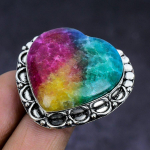 Rainbow Solar Quartz Gemstone 925 Sterling Silver gift Jewelry Ring Size 9 Q6P53