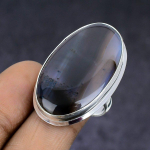 Montana Agate Gemstone 925 Sterling Silver gift Jewelry Ring Size 8.5 A5C74