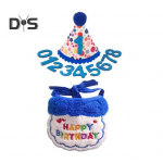 Kassi s&uuml;nnip&auml;evapeo tarvikud Lemmiklooma m&uuml;ts Bandana numbrite komplekt Koer Sall M&uuml;tsi kost&uuml;&uuml;m Lemmiklooma pidustustarvik kassidele Koertele sinine