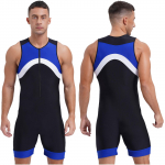 Meeste ujumistrikoo &uuml;hes t&uuml;kis jumpsuit Shorty wetsuit ujumiskost&uuml;&uuml;m Sportlik ujumisriided L sinine