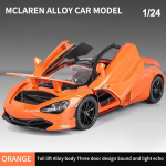 1/24 M&otilde;&otilde;tkava McLaren 720S Sportauto Sulamist Mudel M&auml;nguasjad Simulatsioon Valatud Auto Heli ja Valgusega T&otilde;mba Tagasi Kaunistus M&auml;nguasjad Poiste Kingitus oranž