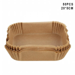 50 tk Square Air Fryer &uuml;hekordselt kasutatav pabervooder toidukvaliteediga toidu k&uuml;psetuspaberi padjake &otilde;li paberialus K&ouml;&ouml;gi k&uuml;psetustarvikud 20*5cm