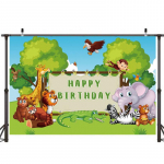 Wild One Jungle Animal Backdrop Baby Shower S&uuml;nnip&auml;evapeo Foto taustadekoor A-120x80cm