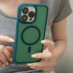 Matt l&auml;bipaistev Magsafe'i &uuml;mbris iPhone 15 Pro Max 14 13 12 11 Pro Max 15 Plus magnetiline juhtmevaba laadimiskate iPhone 11 Pro must