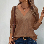 Naiste topid vabaaja V-kaelusega pikkade varrukatega n&ouml;&ouml;bid, &otilde;&otilde;nsad s&auml;rgid XXL kohv