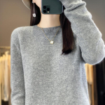 Naiste ka&scaron;miirist sviiter Qinghe ka&scaron;miir 30% ka&scaron;miir 70% vill s&uuml;gis-talvine ka&scaron;miir pullover pehme ja soe XL hall v&auml;rv
