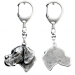 English Pointer I - Silver-plated key ring with a dog in a gift box, handbag decoration, backpack pendant by Art-Dog brand