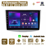 Android Carplay autoraadio Volkswagen Passat B6 B7 CC 2010-2015 multimeediumipleieri peakomplekti stereo GPS-navigatsioon BT WIFI 4+64GB 4+64GB