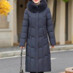 Suures suuruses XL-6XL Keskealine naine pikk mantel Talvine &uuml;ler&otilde;ivad Kapuutsiga Elegantne Lahtine Paks Soe Naiste Jakid Talveparkad 4XL