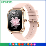 SACOSDING naiste luksuslik nutikell Diamond Women 1,75-tolline Bluetoothi ​​k&otilde;ne AI h&auml;&auml;l tervisemonitor Fitness Tracker