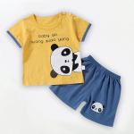 Laste T-s&auml;rk ja l&uuml;hikesed p&uuml;ksid Laster&otilde;ivaste komplekt Cartoon Panda Print l&uuml;hikeste varrukatega top ja l&uuml;hikesed p&uuml;ksid Kaheosalised lasteriided 73