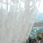 1 tk Lozujoju Kodukaunistused Jacquard White Voile Kangad Moodne akende varjestus t&uuml;llkardinad W100cm xL130cm valge
