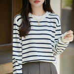 Naiste ka&scaron;miirist kampsun Qinghe ka&scaron;miir 50% vill 50% siid Naiste s&uuml;gistalvine ka&scaron;miirist pullover pehme ja soe M valge