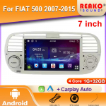 7 tolline Andorid Auto Fiat 500 2007-2015 jaoks Auto Peaseade Multimeedia Videom&auml;ngija Stereo GPS Navigatsioon 4G WIFI BT 2din DVD 4 core 1GB+32GB carplay