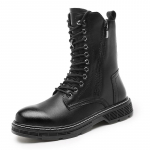 Fashion 2024 S&uuml;gis ja Talv Uued N&ouml;&ouml;rissaapad K&otilde;rged vabaaja nahast saapad K&uuml;ljet&otilde;mblukk TrendSaapad Briti stiilis mustad meeste kingad 38 must