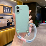 V&auml;rviline &otilde;huke pehme telefoni kate iPhone 16 Plus 15 Pro Max 14 Pro 13 12 11 Rihmapaelaga matt TPU l&ouml;&ouml;gikindel objektiivi kaitse&uuml;mbris iPhone 16 helesinine v&auml;rv