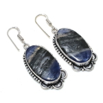 Natural Sodalite Gemstone 925 Sterling Silver Jewelry Earring 2.13 b1q21