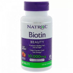 Natrol- Biotiin, maasikamaitseline, 10 000 mcg, 60 tabletti