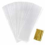 50/100 tk pikk kommik&uuml;psisekott, l&auml;bipaistev tsellofaanist kotid, pulmade s&uuml;nnip&auml;evapeo kaunistustarvikud j&otilde;ulukingituste pakend 50pcs puhas