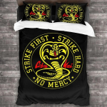 Telesari Cobra Kai Voodikomplekt Tekikott Magamistoa Tekikotid &Uuml;hekohaline Kahekohaline Kuningas Suurus Tepitud Kate Kodutekstiil 70x133cm 2pcs