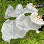 Pikkus M&uuml;&uuml; Tantsuf&auml;nn Gradient Tantsija praktika Imitatsioon Pikad lehvikud Tantsuetendus Rekvisiidid Valge Two pieces 1.8cm