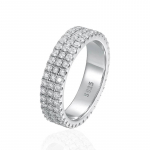 T&auml;ielik Moissanite s&otilde;rmus Sterling Silver 925 kullatud pulmakihlamisega Eternity Band Patry luksuslikud ehted naistele 6
