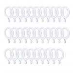 32TK Plastikust Kardinar&otilde;ngad Nanoskaala Madala M&uuml;ratasemega Vaikselt Libisevad Rooma R&otilde;ngad Sisediameeter 30/42mm Kardina Aasad Inner diameter 40mm valge