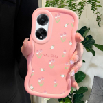 V&auml;rvitud muster Big Wave Edge pehme silikoon materjal Macaron telefoni &uuml;mbris p&otilde;rutuskindel kaitsev kummist &uuml;mbris OPPO Reno Realme jaoks Realme C51S valge
