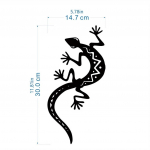 1tk Metallist Gecko seinakaunistus &ndash; 3D Lizard Silhouette seinakunst | Stiilne metallist seinakaunistus magamistoa ja elutoa skulptuuride jaoks Type 2