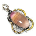 Fluorite Handmade 925 Sterling Silver Two Tone Gift Pendant 2.21 p3a29