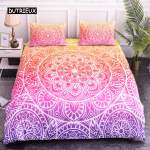 Mandala Tekikoti Komplekt King Suurus Lootose&otilde;is Sinine Lilla Roosa Voodipesu Komplekt Boheemlaslik Mandala Stiil Pehme Pol&uuml;ester Tekikate EU single(135x200cm) pink