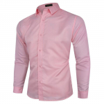 Moodne meeste Slim Fit pikkade varrukatega s&auml;rk XL roosa