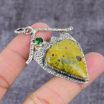 Stichtite, Diopside Handmade 925 Sterling Silver Pendant 2.25 m5w03