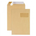 500 pochettes papier kraft avec fen&ecirc;tre - 22,9 x 32,4 cm