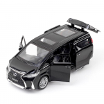 1/32 Lexus LM300h MPV m&auml;nguauto, valatud metallist sulamist kaubiku miniatuurne tagasit&otilde;mmatav heli- ja valguskollektsiooni mudelkingitus poistele lastele must