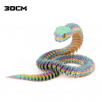 Helendav 30 cm 3D prinditud kobra madude kaunistus 3D prinditud loomad kirjutuslaua aksessuaarid toakaunistus Kontori laua ussi aasta ornament Rainbow Candy (Effect Random) -30cm