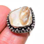 Biwa Pearl Handmade 925 Sterling Silver Jewelry Ring Size 5.5 f1g58