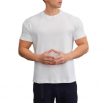 Suvine j&otilde;usaali &uuml;laosa &uuml;mara kaelusega Slim Fit lihaseline meeste treening-T-s&auml;rk l&uuml;hikeste varrukatega veniv Slim Fit s&ouml;rkimistrekk XL kaamel