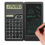 2-&uuml;hes p&auml;ikeseenergia kalkulaator ja 6-tolline kirjutustahvelarvuti kokkupandav 12-kohaline LCD-ekraan kontori&otilde;pilastele &otilde;petajatele raamatupidaja must