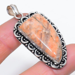 Pink Aragonite Handmade 925 Sterling Silver Jewelry Pendant 2.25 d4d39