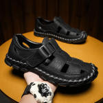 Meeste ehtsast nahast sandaalid &otilde;uespordi sandaalid vabaajajalatsid suvised 46 must