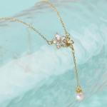 V&auml;rske Lill P&auml;rl Tutt Kaelakee Prantsuse Retro Temperament Elegantne Moodne Rangluukett