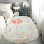 Ovaalne kohev vaip Shaggy vaip voodi matt Armas v&auml;rviline elutoa vaip pikkade juustega vaip Kodukaunistus 120x160cm