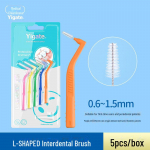 Ortodontilise hoolduse komplekt: L-kujuline ja 7-kujuline hambavahehari, hambahari, pehmete harjastega hambavahehari