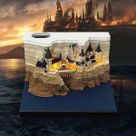 1 tk 3D pop-up maagilise lossi kalender - K&auml;sitsi valmistatud DIY paberikunst, loominguline igap&auml;evane kontori kaunistus ja ainulaadne kingiidee
